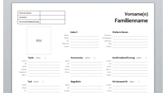 VorlagenPaket A die Basis für Familienforscher