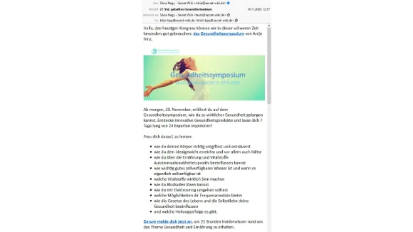 EinzelNewsletter an alle OnlinekongressFans