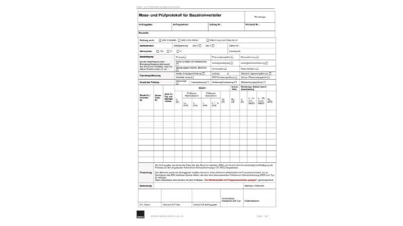 Prüfprotokoll für Baustromverteiler