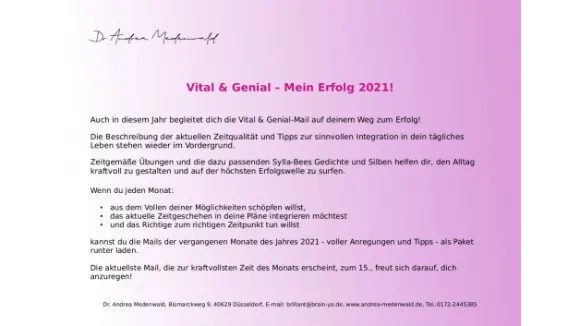 Vital und Genial 2021 PdfPaket